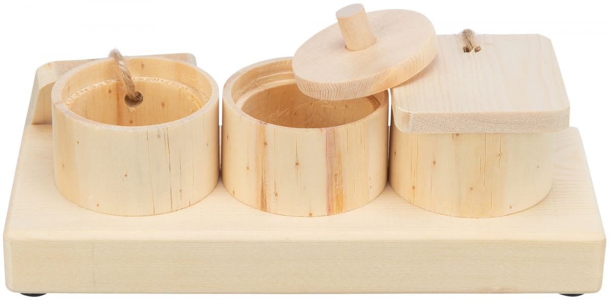 Snack Cups en bois Trixie - 15 × 4,5 × 6 cm