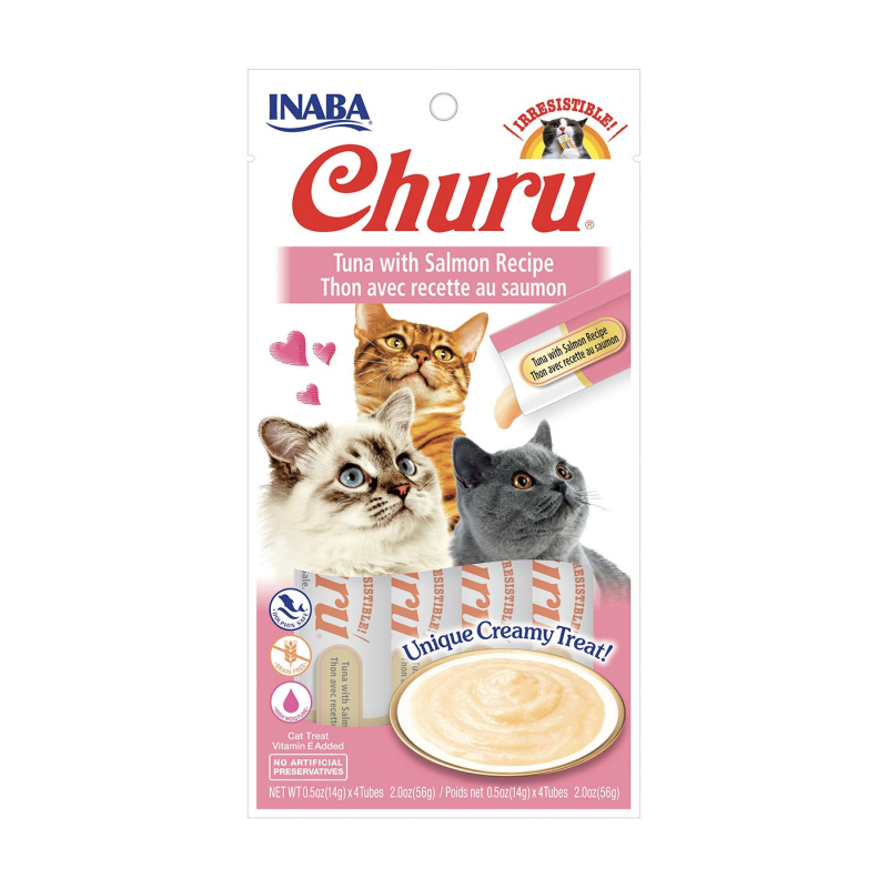 CIAO CHURU Atún y Salmón snack cremoso para gatos