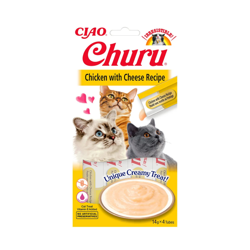 CIAO CHURU Leckerli mit Hähnchen und Käse für Katzen