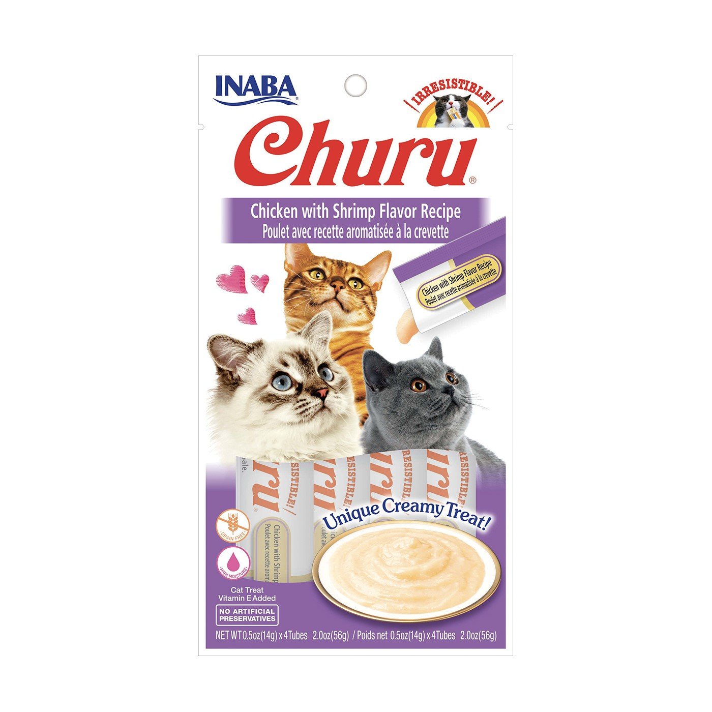CIAO CHURU Pollo y gambas Snack cremoso para gatos