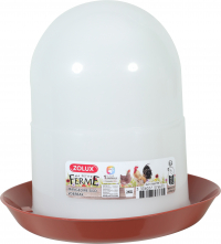 Mangeoire silo en plastique pour volailles - Rouge - plusieurs contenances