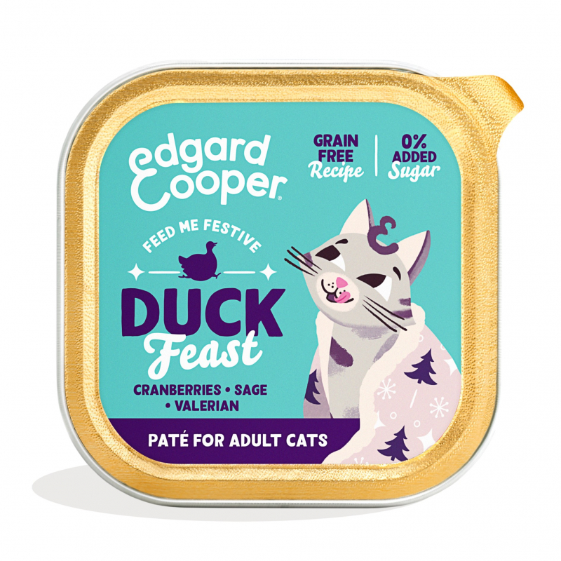 Edgard & Cooper Pâtée Naturelle Festive sans céréales au canard pour Chat adulte