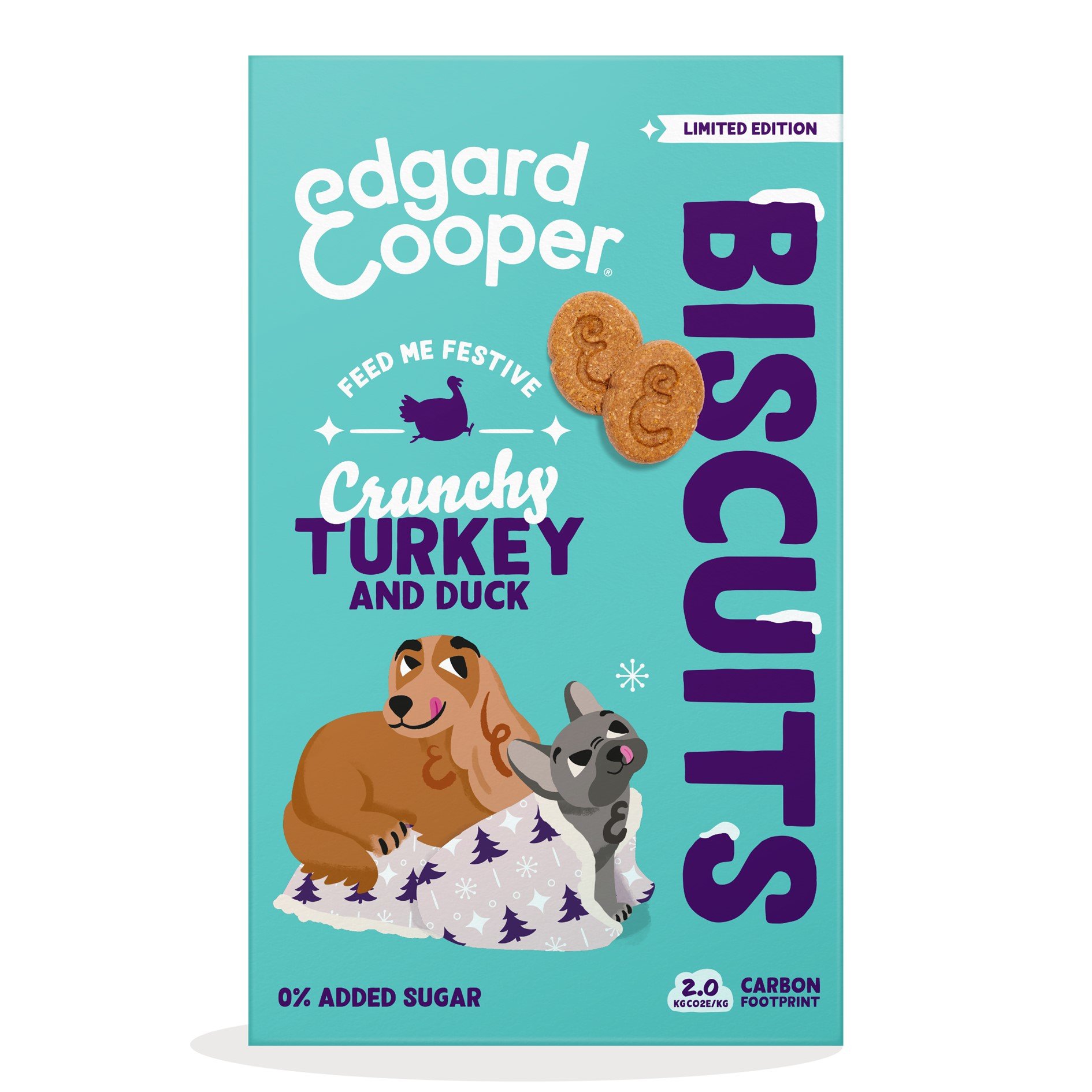 Edgard & Cooper Biscuits Naturels Festive sans céréales au Canard & Poulet pour Chien