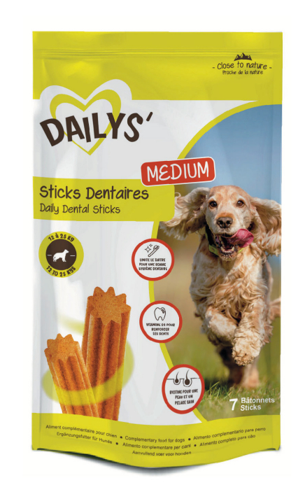 Dailys Medium Zahnsticks für mittelgroße Hunde