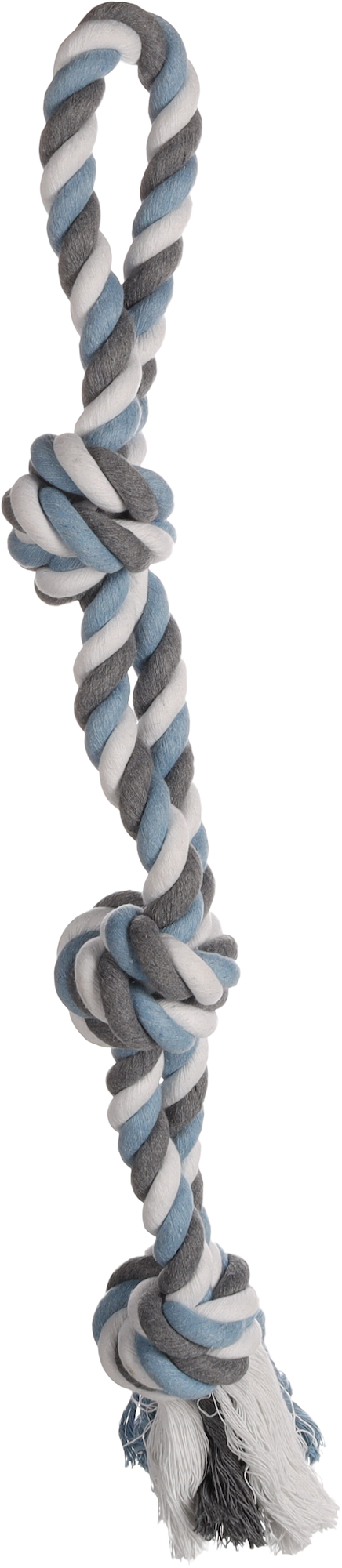Brinquedo em corda com 3 nós JIM - Azul/Branco
