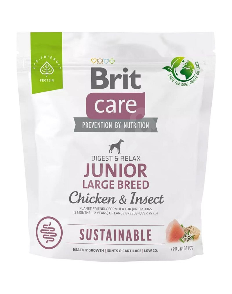 BRIT Care Sustainable Junior Large Breed com frango & insetos para filhote de raça grande