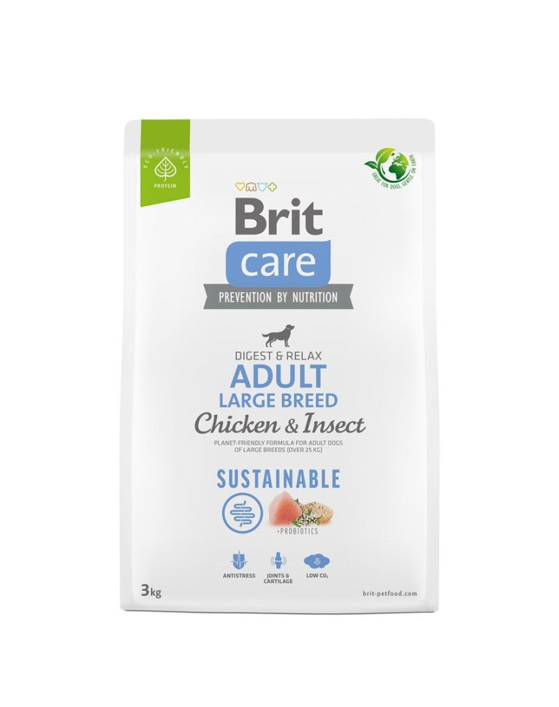 
BRIT Care Sustainable Adult Large Breed com frango & insetos para cão de grande porte
