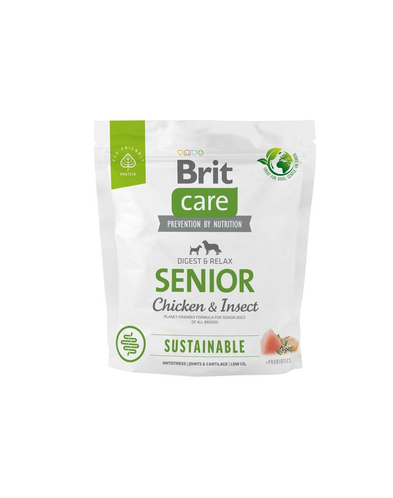 BRIT Care Sustainable Senior com frango e insetos para cão sênior