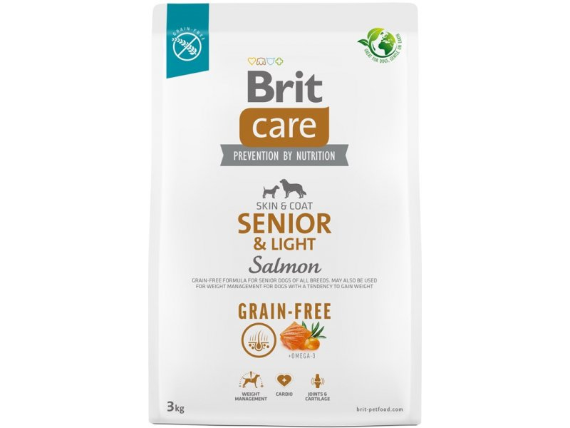 BRIT Care Grain-free Senior & Light met zalm voor oudere of overgewicht honden