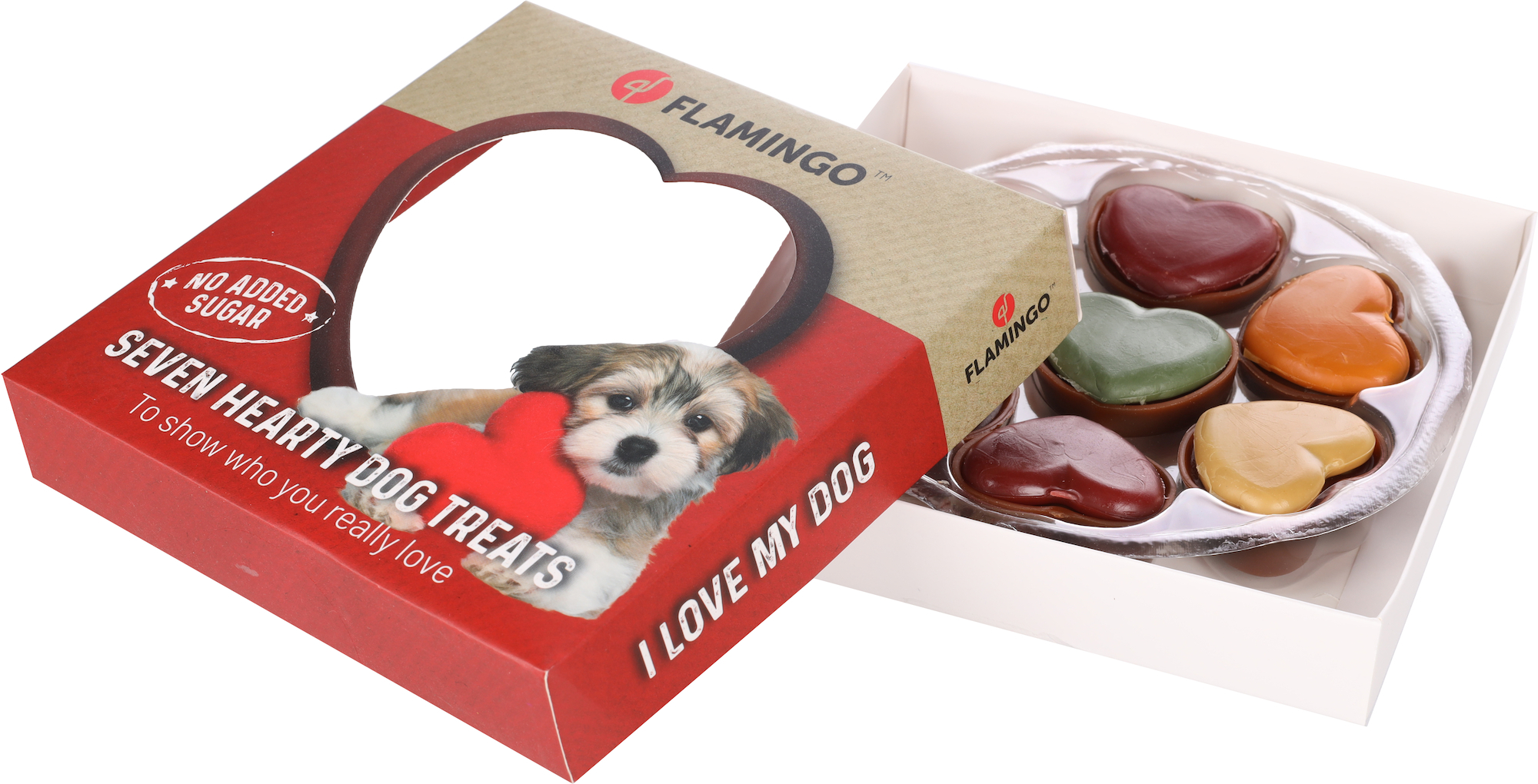 Friandises macaron en forme de coeur pour chien