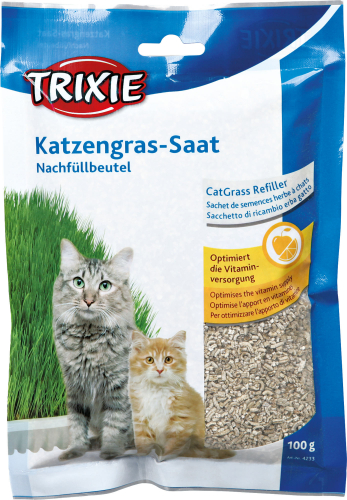 Bac d'herbe à chat Trixie, 100g - Aide à la digestion du chat