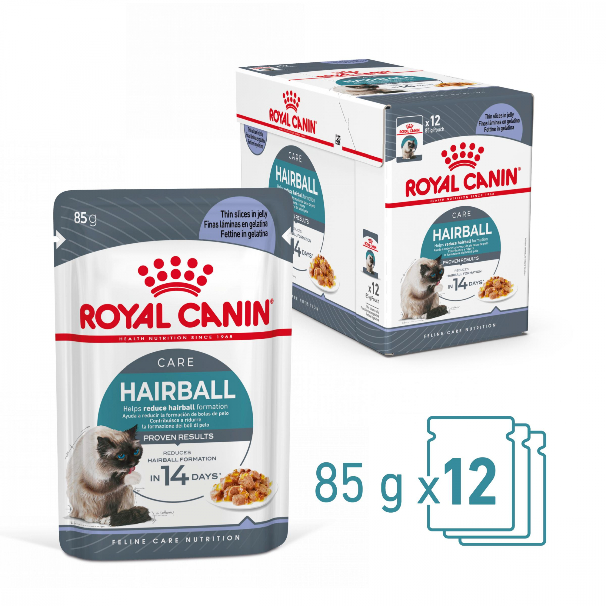 Royal Canin Hairball sobres de comida húmeda en gelatina para gatos