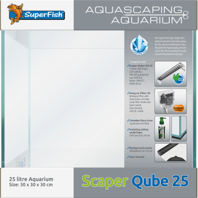 Aquarium SuperFish Scaper Qube - 15, 25 Et 60L