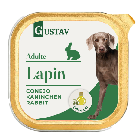 GUSTAV Conejo comida húmeda para perros