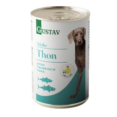 GUSTAV Nassfutter mit Thunfisch für erwachsene Hunde