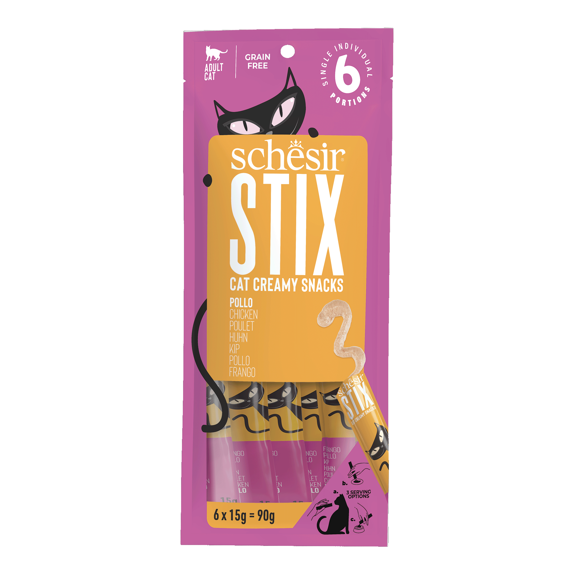 SCHESIR Stix Creamy Snacks para gatos - 4 sabores para escoger