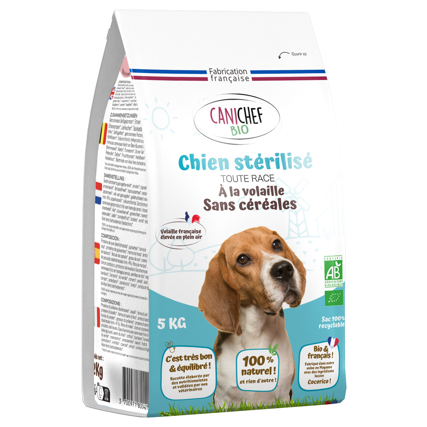 CANICHEF BIO Pienso sin cereales para perros esterilizados