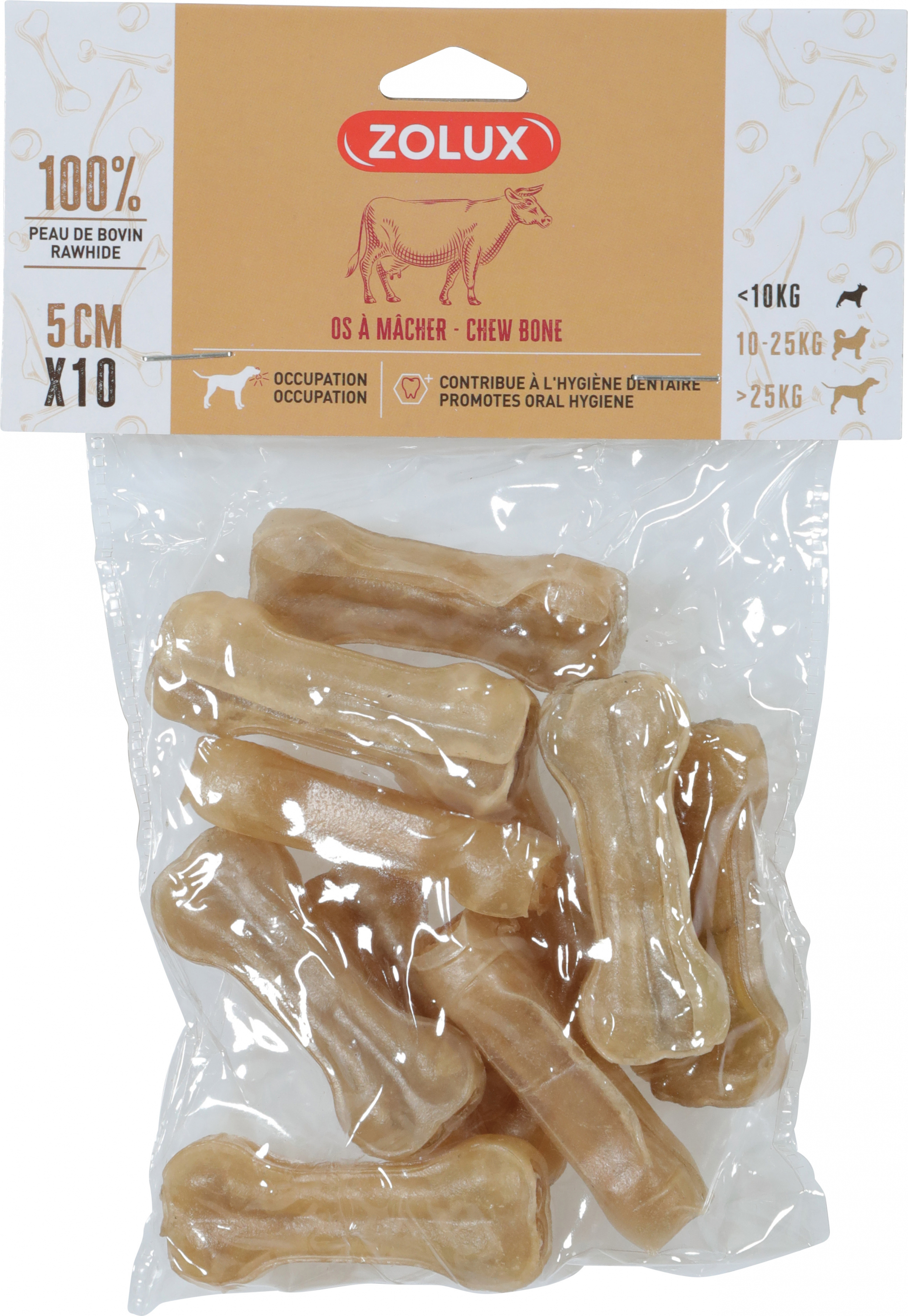 Kauknochen aus gepresster Büffelhaut für Hunde - 7 Größen erhältlich
