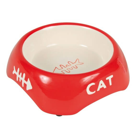 Keramiknapf für Katzen mit Fischgrätendruck