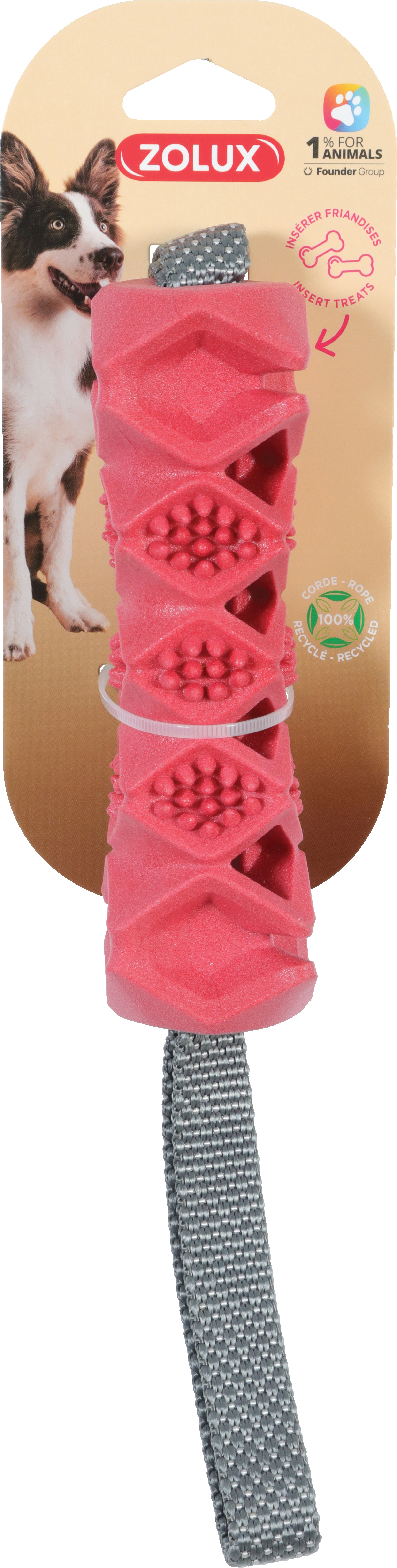 Zolux Outdoor-Seilspielzeug mit TPR-Knochen für Hunde – 3 Farben erhältlich