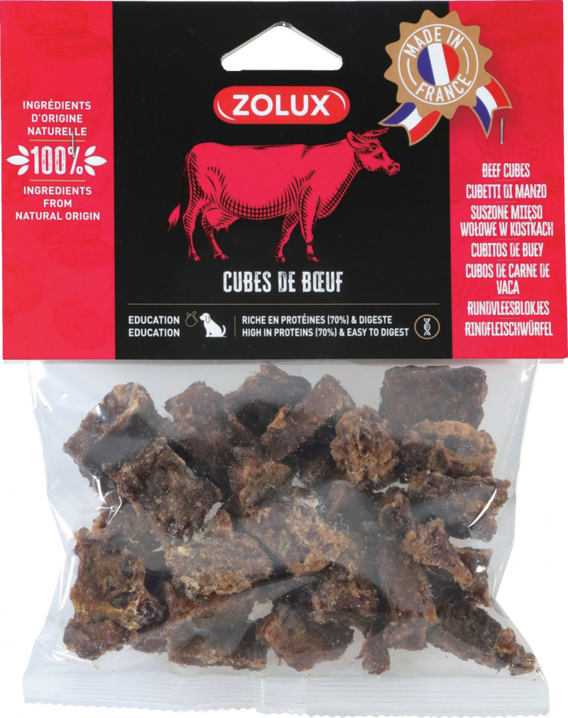 Cubos de carne bovina para cachorro