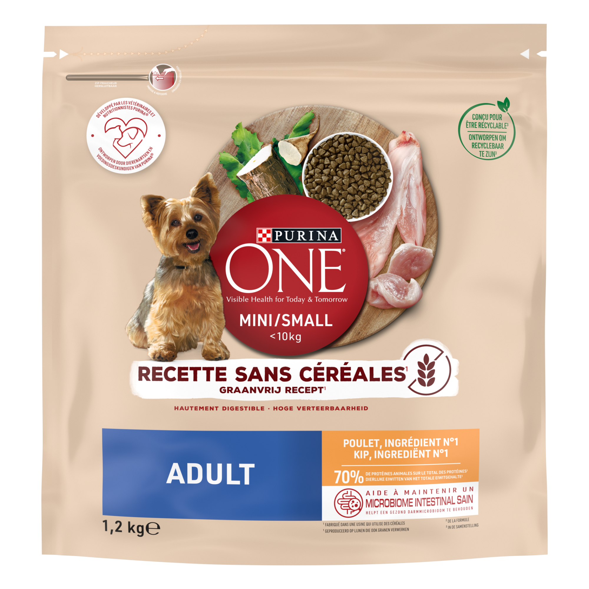 PURINA ONE MINI SMALL Adult Pienso sin cereales para perros