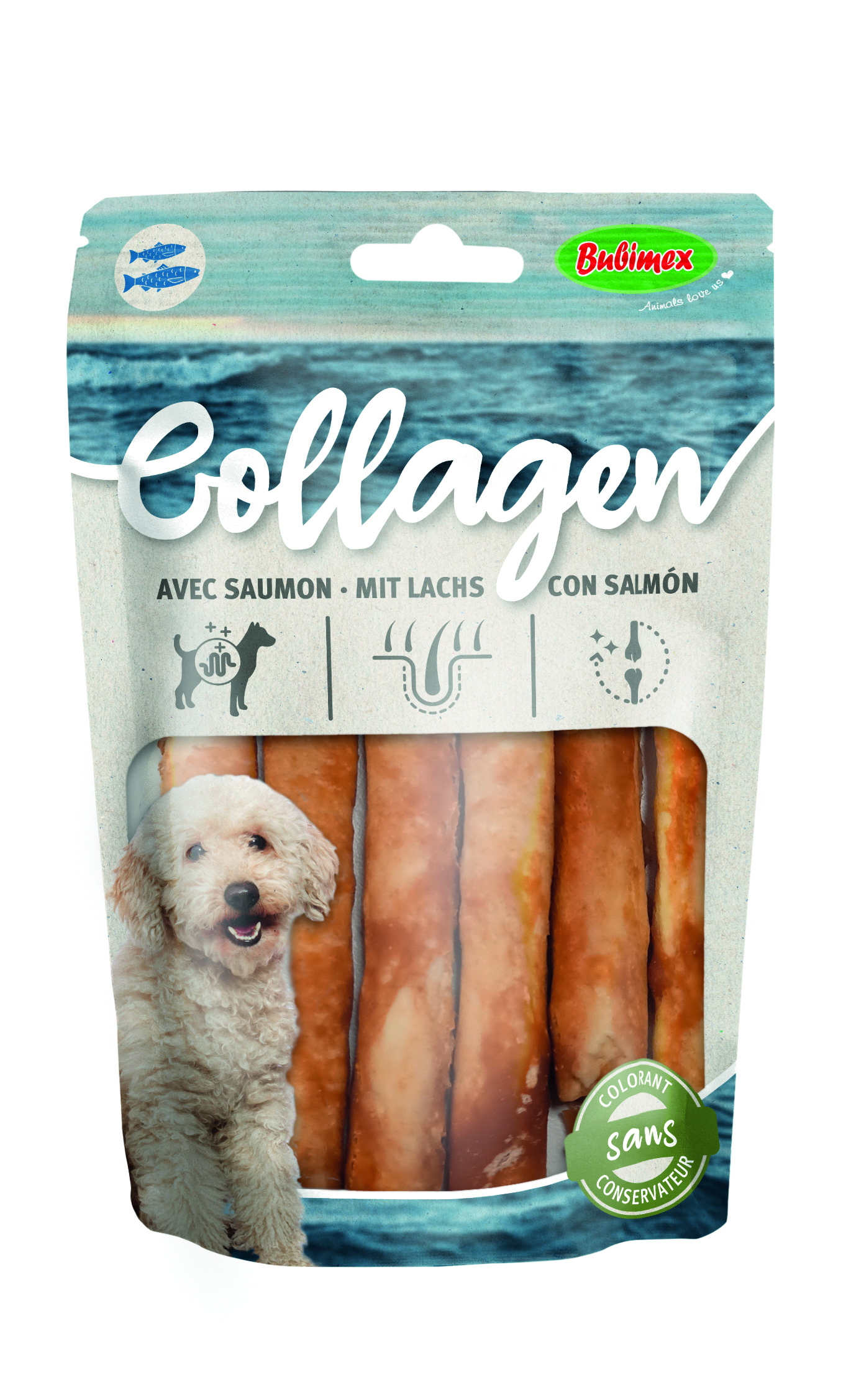 BUBIMEX Collagen Barritas de salmón para perros pequeños