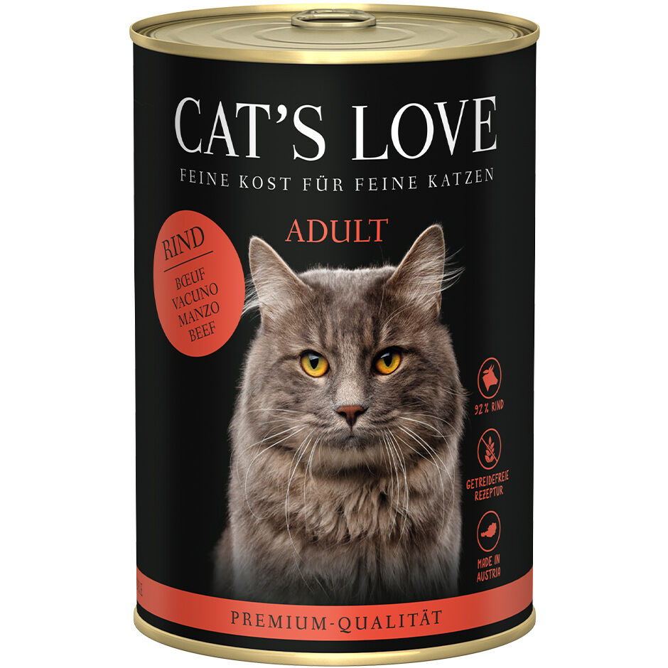 Pastete CAT'S LOVE Komplettfutter für ausgewachsene Katze mit Rind