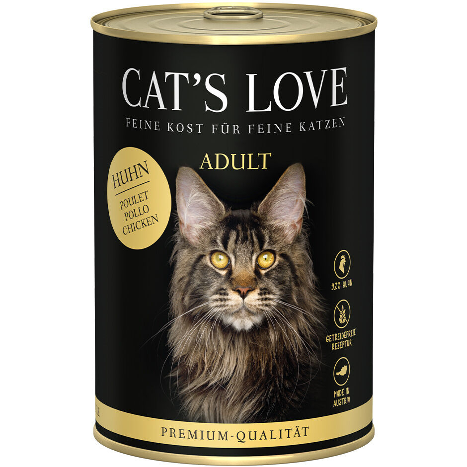 Pastete CAT'S LOVE Komplettfutter für ausgewachsene Katze mit Hünchen