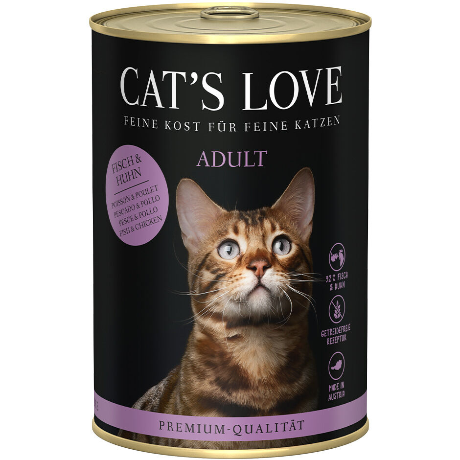 CAT'S LOVE Adult Pescado y Pollo Latas para gatos