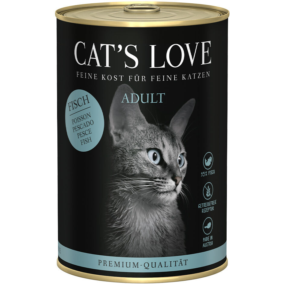 CAT'S LOVE Pâté Komplette Mahlzeit für ausgewachsene Katzen mit Fisch