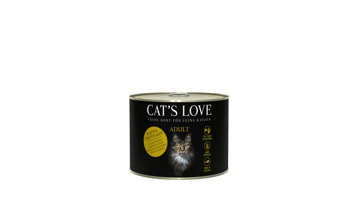 Pâtée CAT'S LOVE Repas complet pour chat adulte au veau & dinde