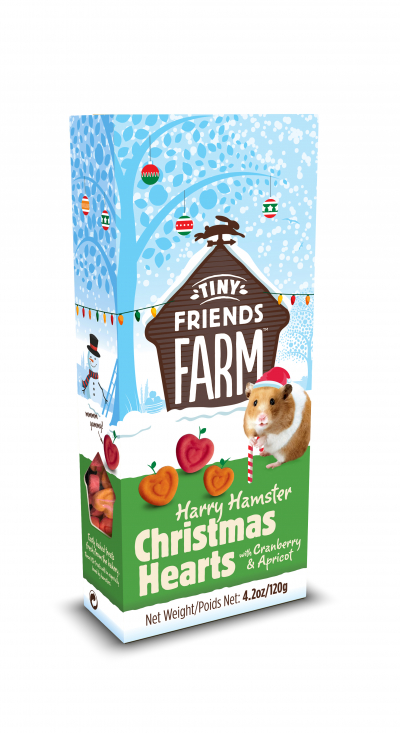 Friandise TINY FRIENDS FARM Harry Hamster Cœurs de Noël Cranberries et Abricot