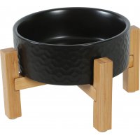 Zolux Gamelle céramique en grès Kéramo avec support pour petits chiens et chats - Noir