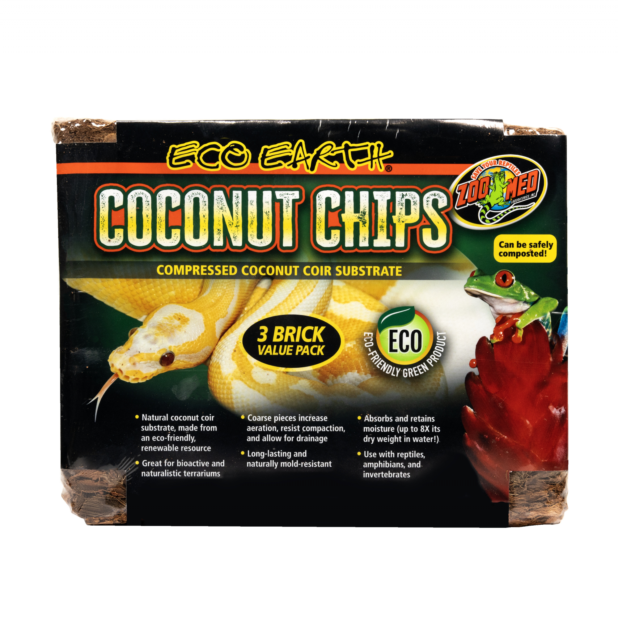 Sustrato natural de coco en bloque Zoomed Coconut Chips