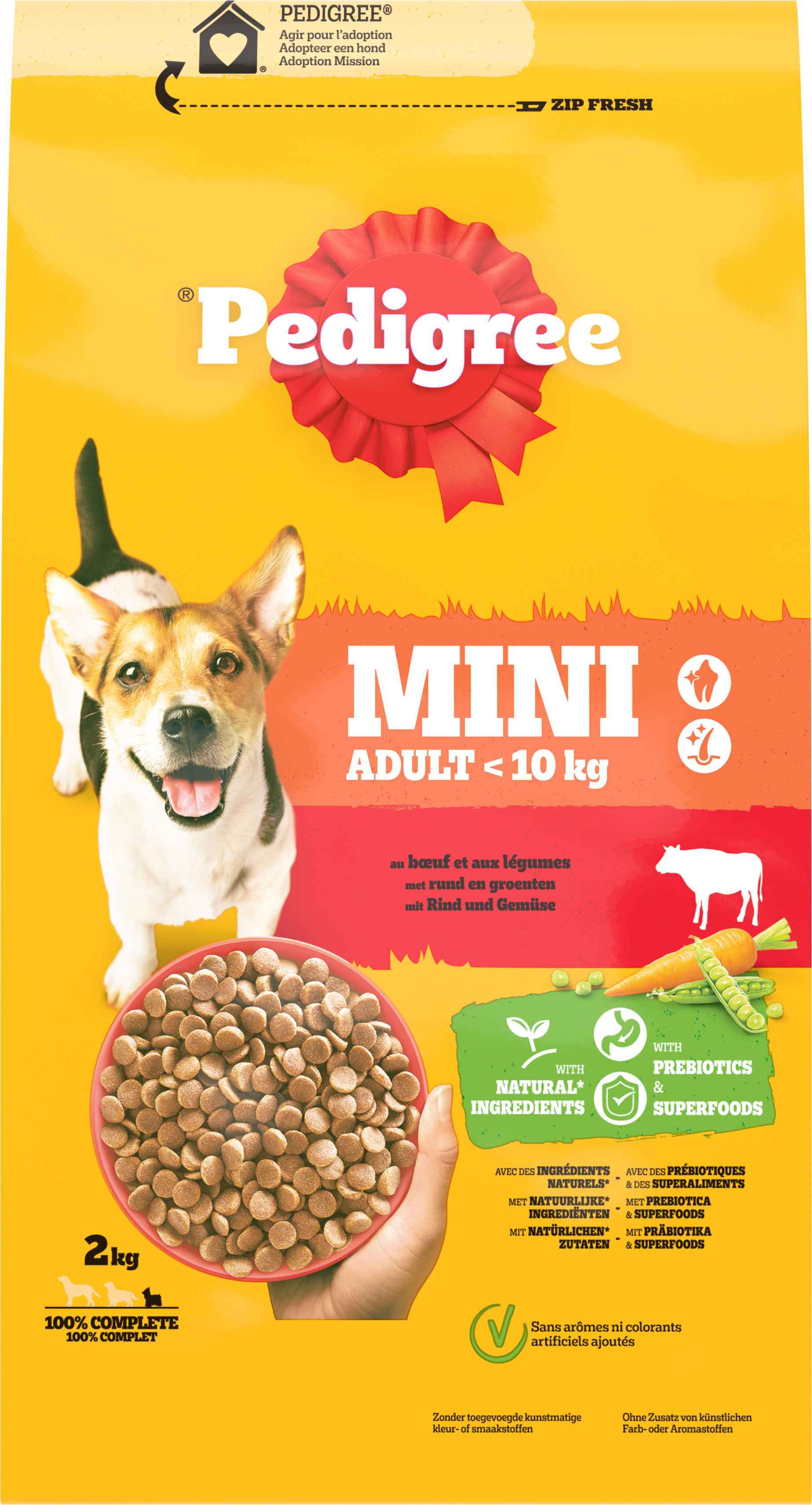 PEDIGREE Adult MINI mit Rind für kleine ausgewachsene Hunde