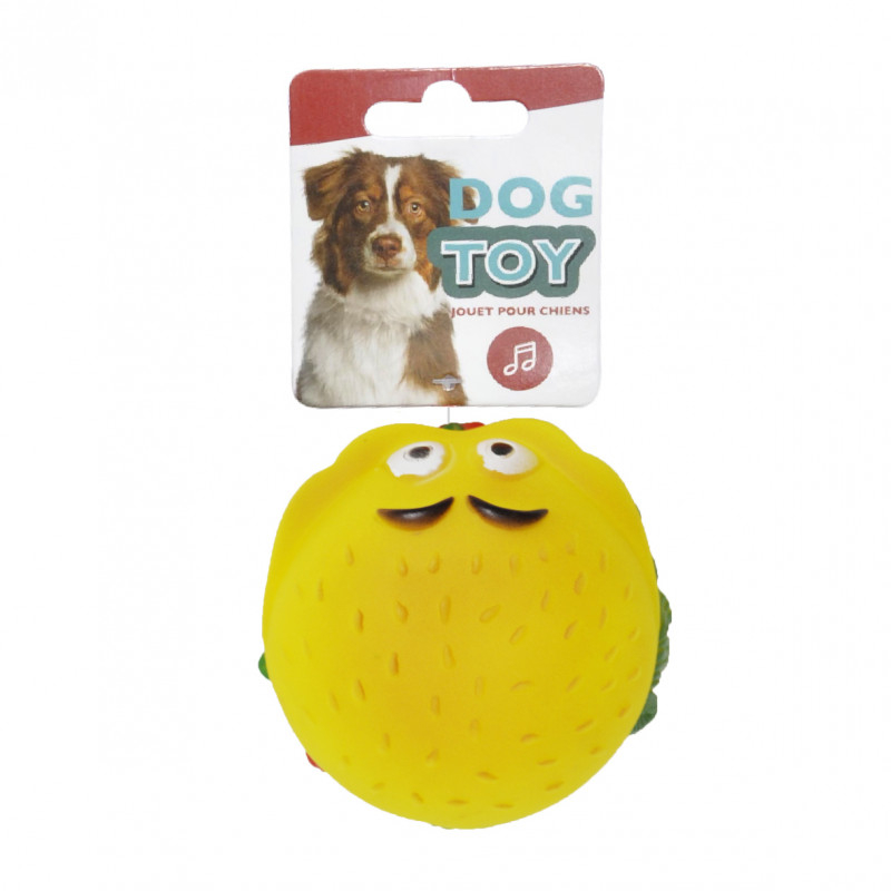 Speelgoed grappige hamburger van vinyl voor honden