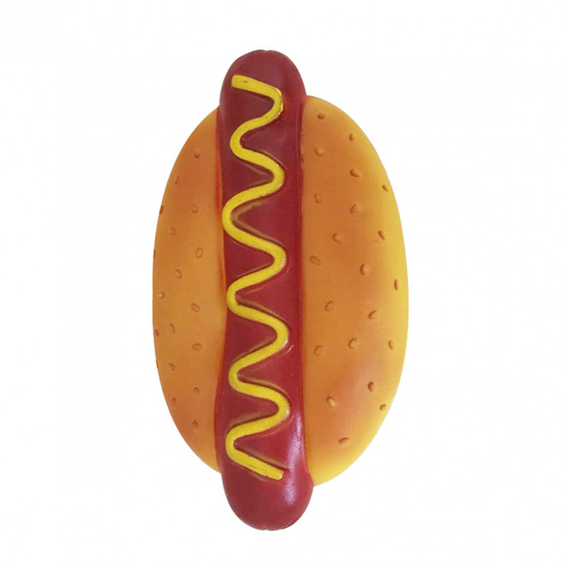Brinquedo hot dog em vinil para cão