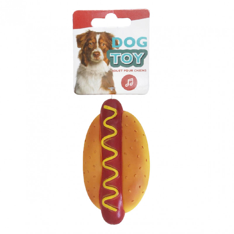 Giocattolo hot dog in vinile per cane