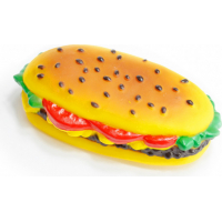 Jouet long burger en vinyl pour chien