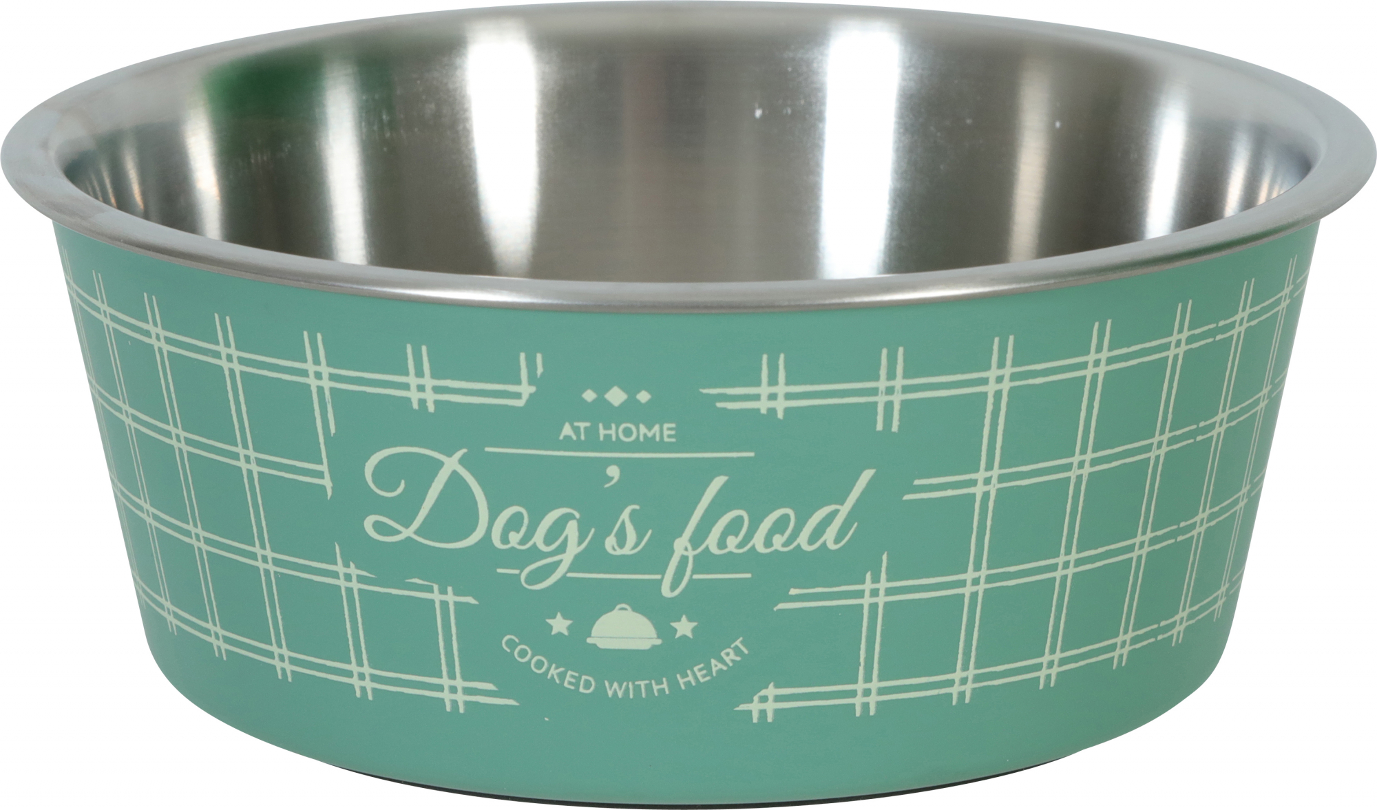 Tigela inox antiderrapante Food dog - Verde