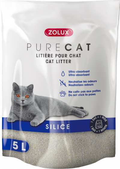 Litière silice Purecat pour chat