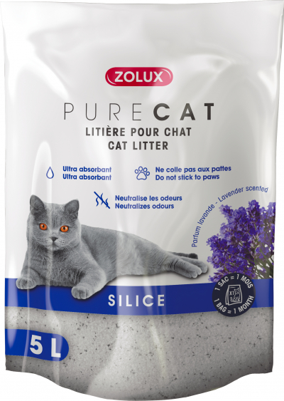 Litière silice parfumée Purecat pour chat
