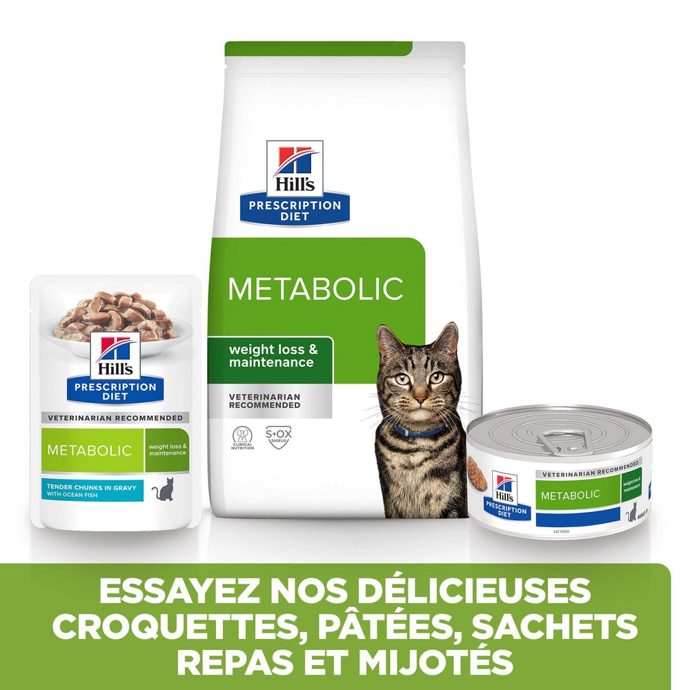 Pack de 12 sobres de HILL'S Prescription Diet Metabolic de Pescado para gatos