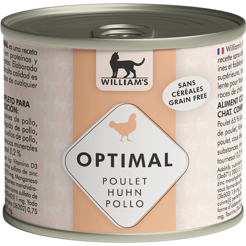 WILLIAM'S Pâtée pour chat sans céréales au poulet