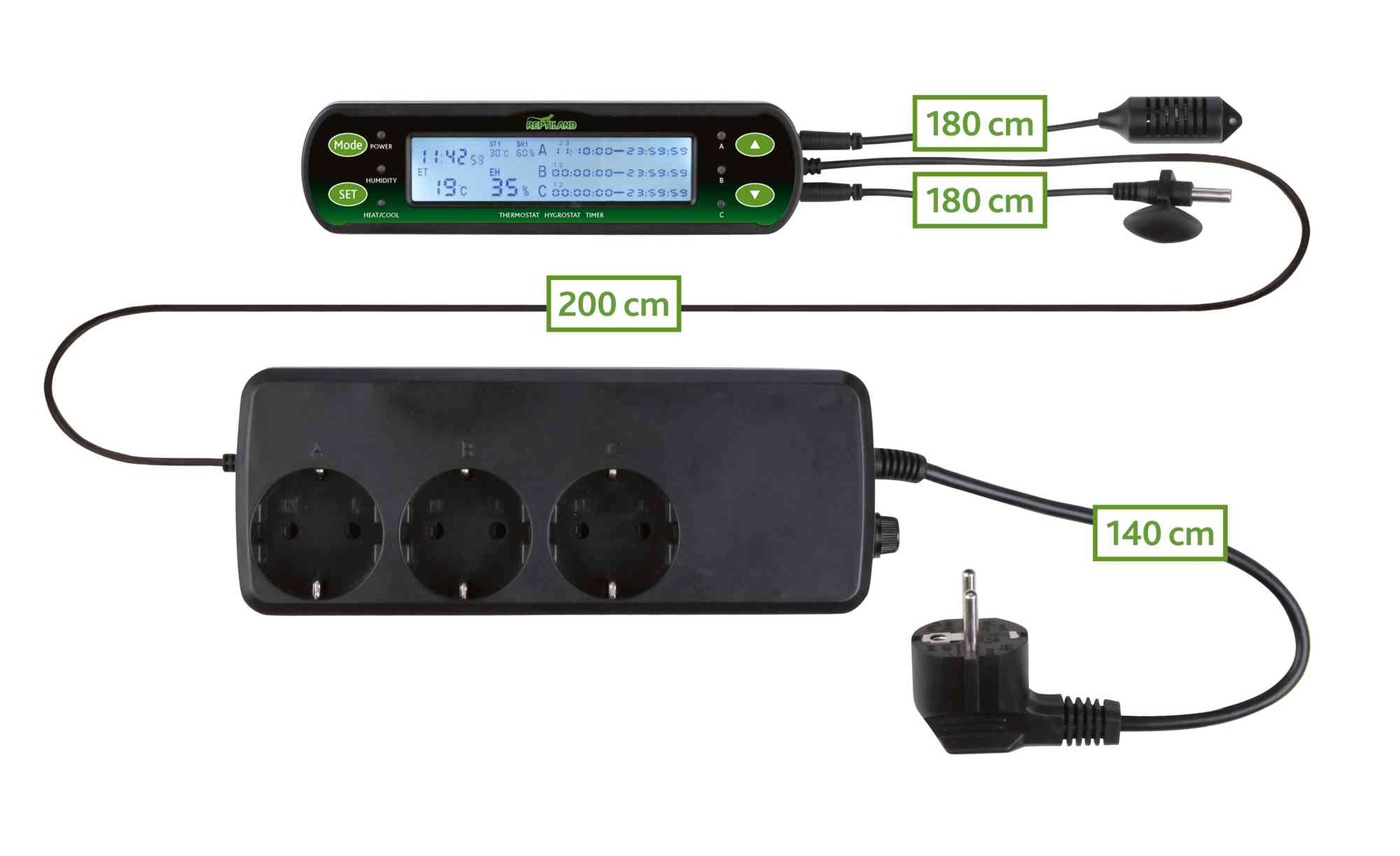 Termostato/Higrostato digital de dois circuitos