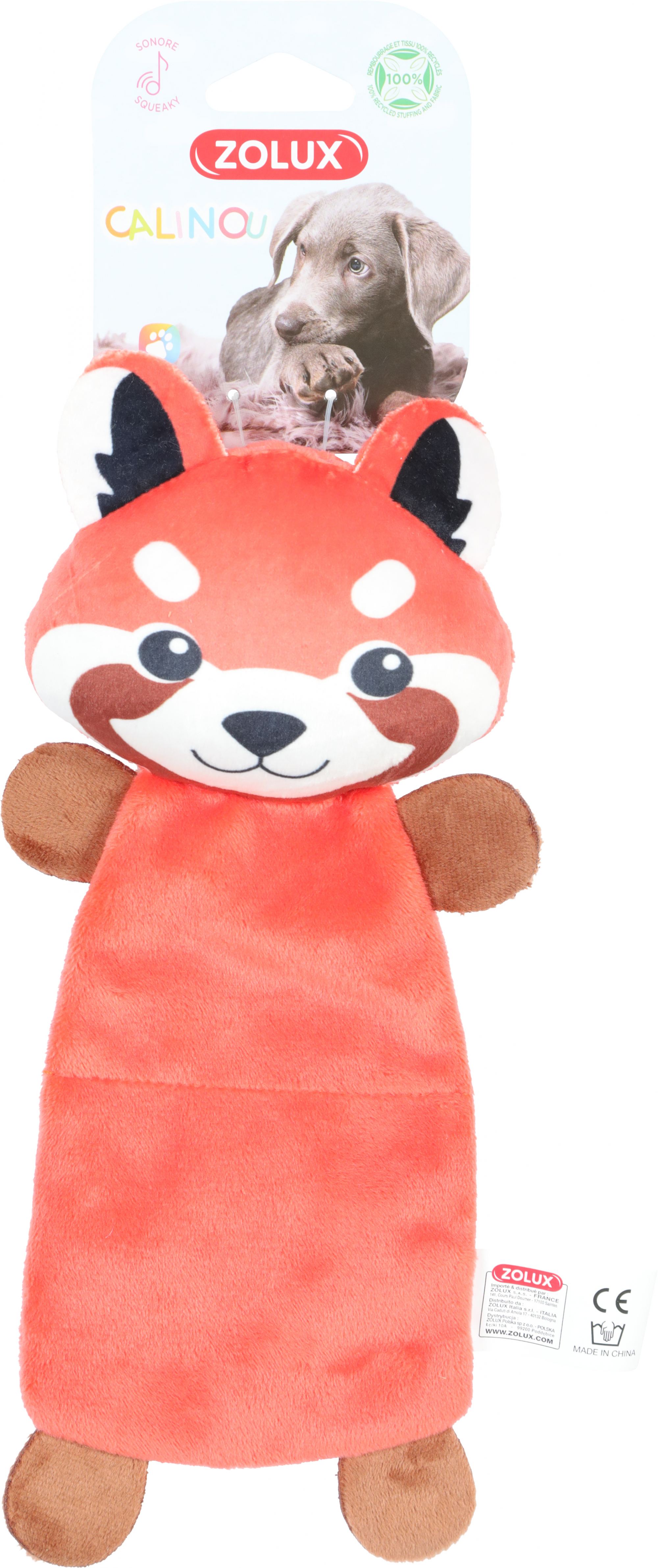 Brinquedo de pelúcia sonoro para filhote Calinou panda doudou