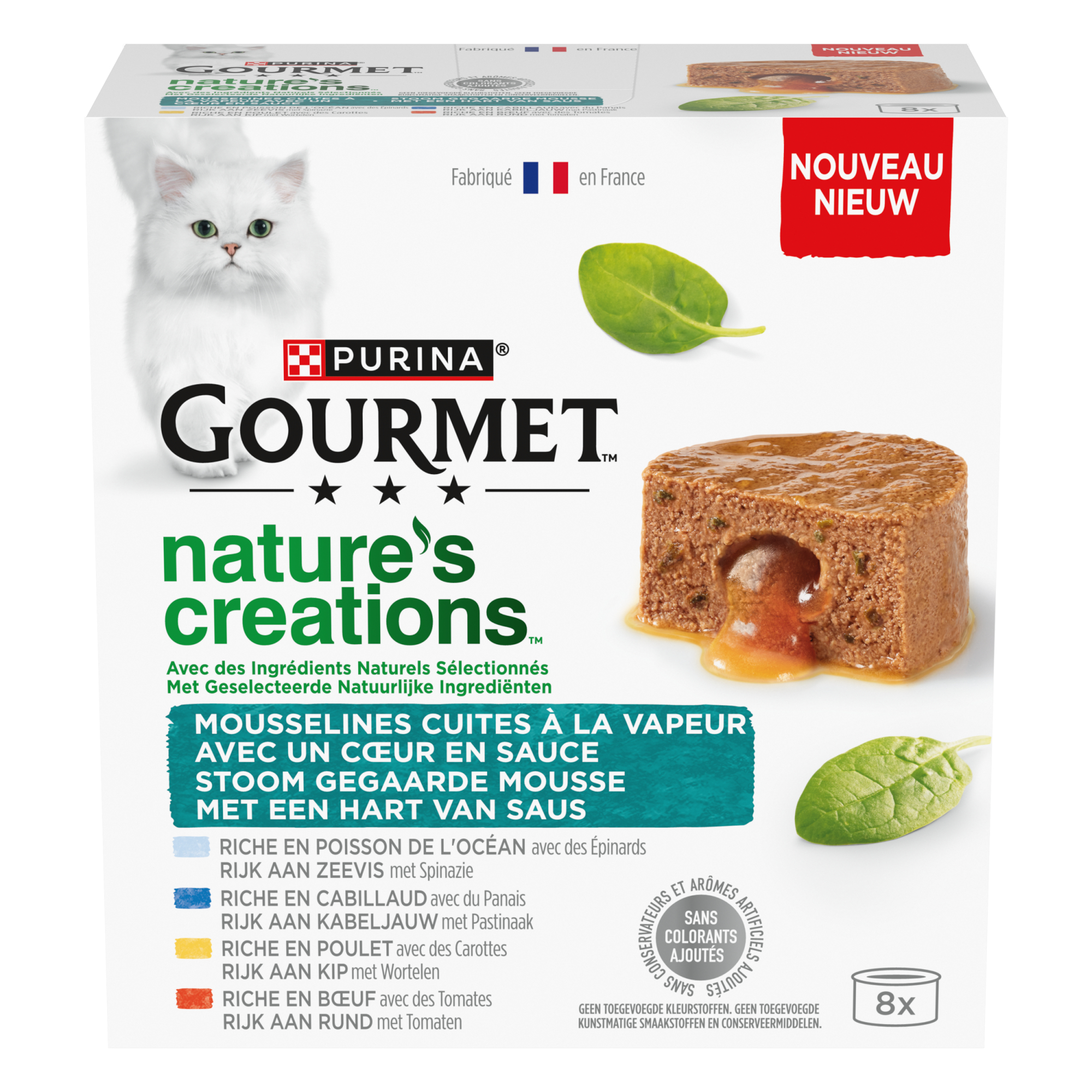 GOURMET Nature's Creations Mousselines in Soße - 8x85g - Minihappen für ausgewachsene Katzen