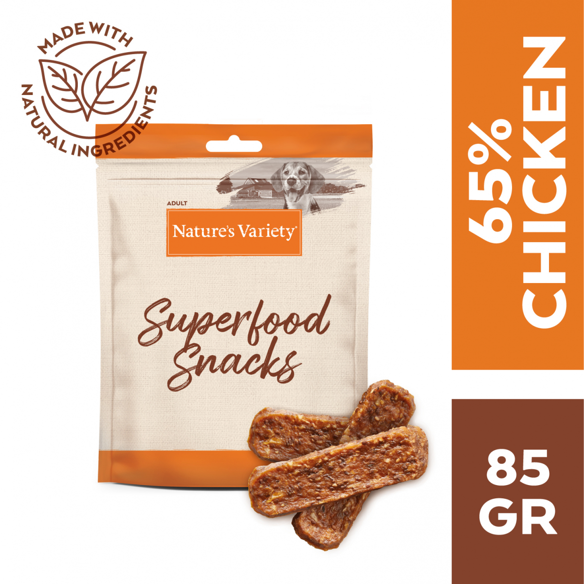NATURE'S VARIETY Superfood Snacks Poulet friandises pour chien