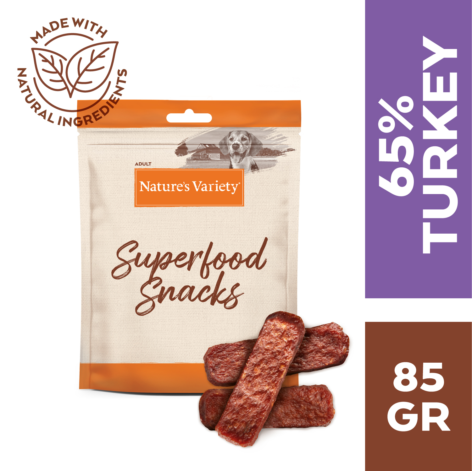 NATURE'S VARIETY Superfood Snacks Dinde friandises pour chien